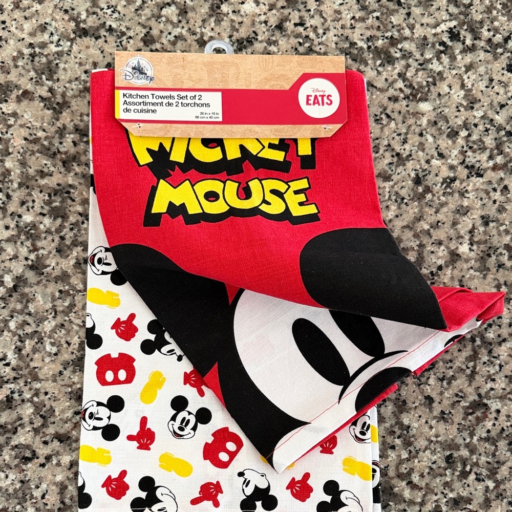 Disney Red, Black & White Mickey Mouse Kitchen Towels - Set of 2